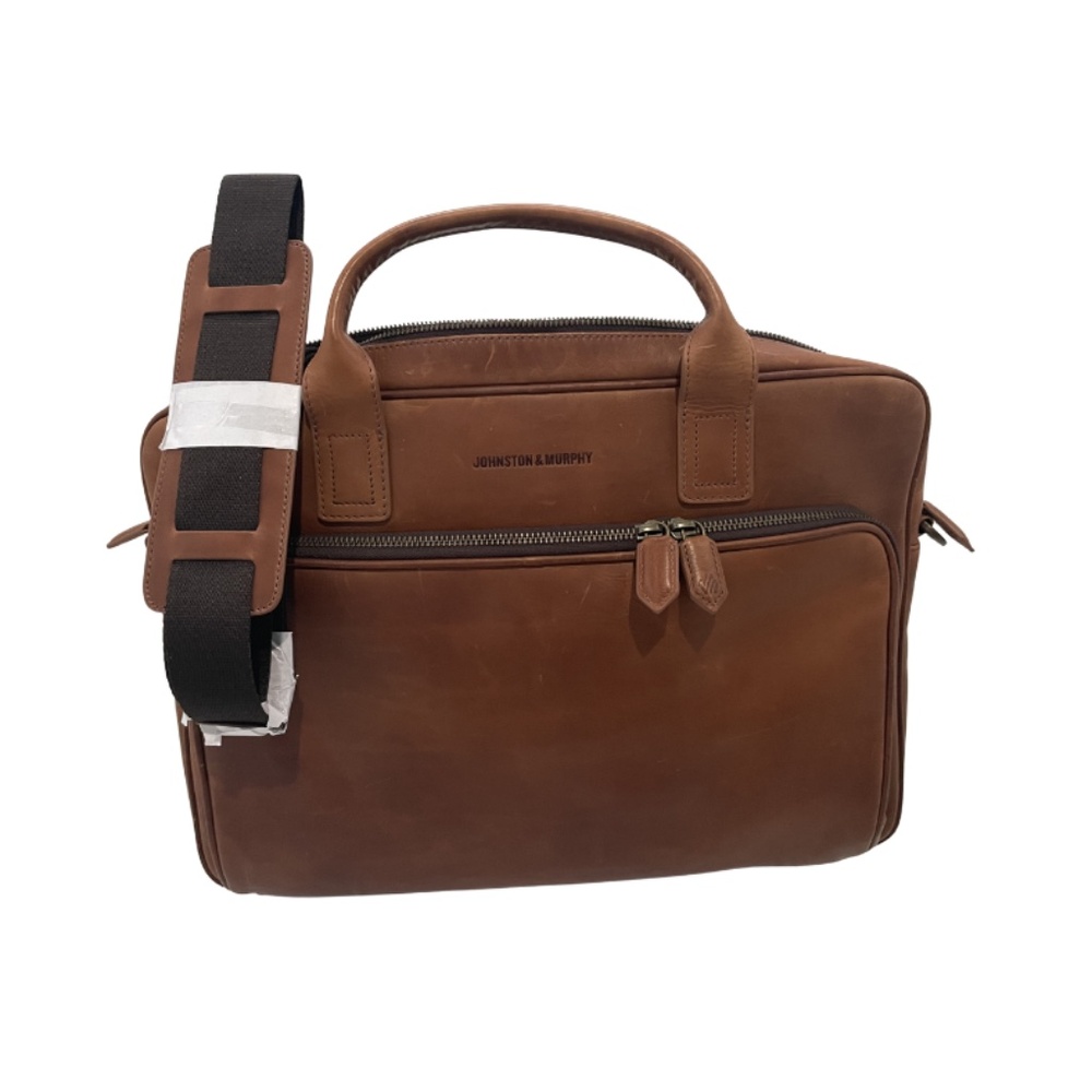 Johnston & Murphy Rhodes Briefcase. Tan Full Grain Leather - Picture 12 of 14